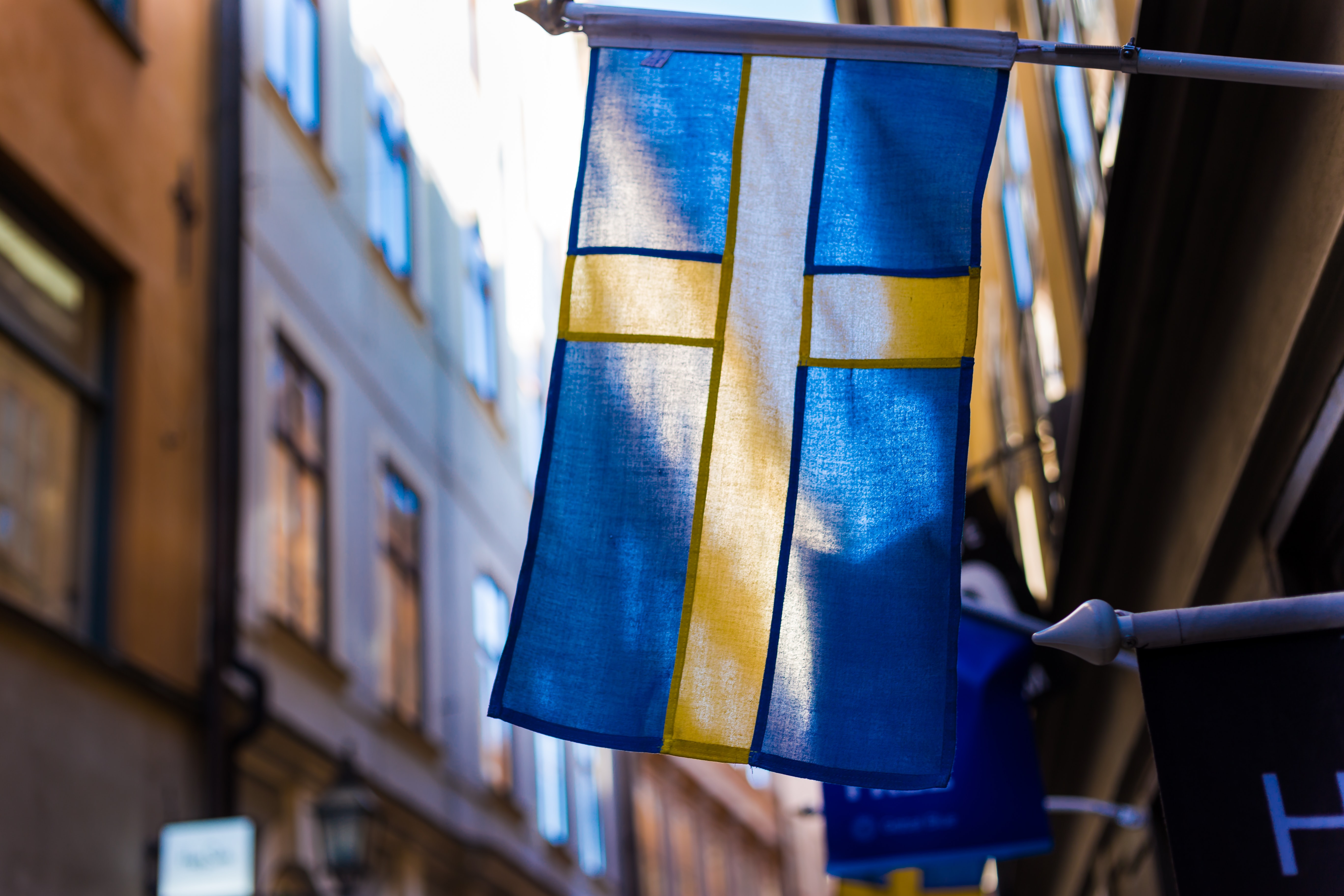 Schwedische Flagge Stockholm, Sweden
