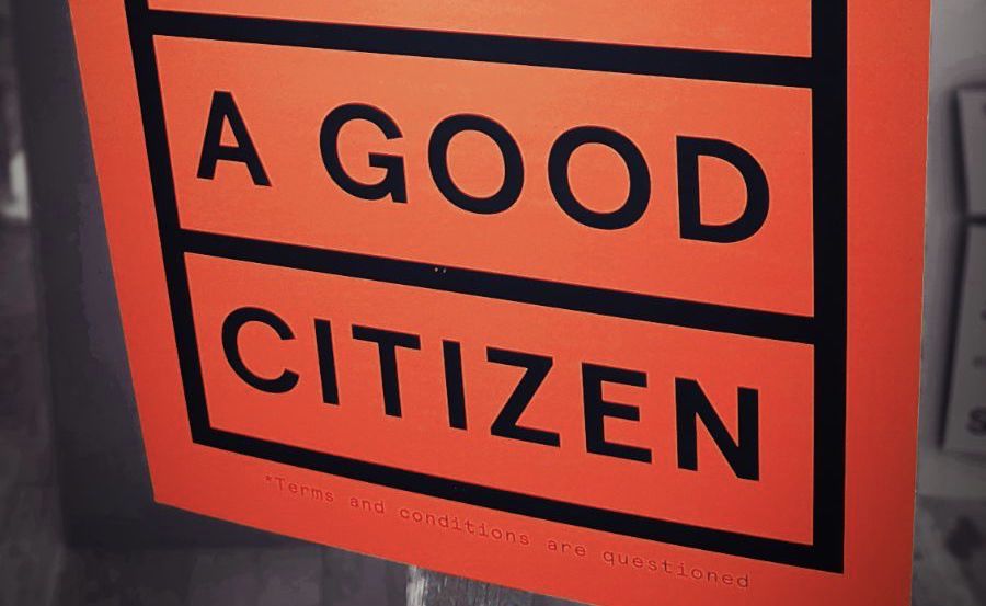 Ausschnitt vom Plakat "What makes a good citizen?" von Nele Vos Ausschnitt vom Plakat "What makes a good citizen?" von Nele Vos