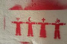 Graffiti religiöser Symbole
