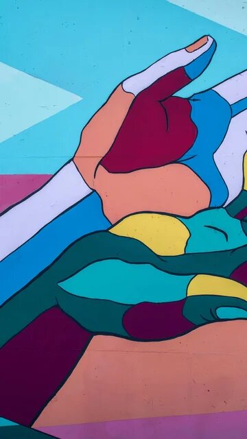 Bunte Illustration von zwei geöffneten Händen