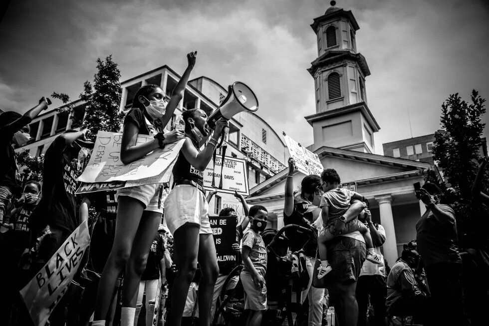 Junge Black Lives Matter-Protestierende in Washington DC, Juni 2020