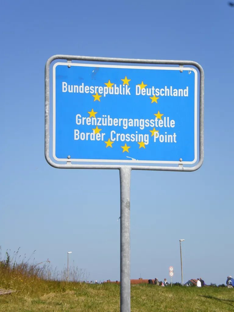 deutsch europäisches Grenzschild