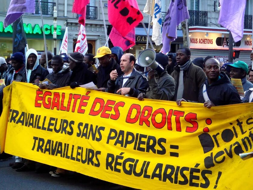 Demonstration of migrants "sans papiers" in Paris