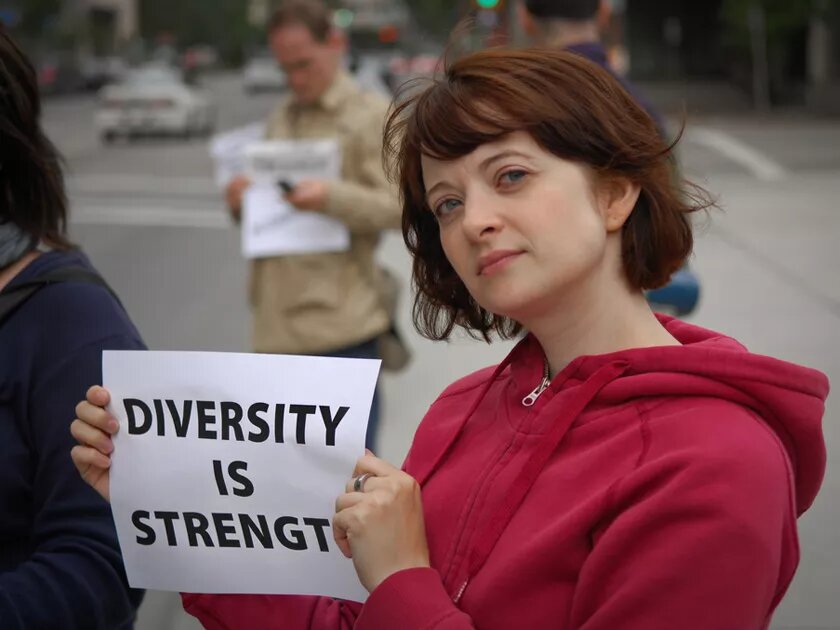 Canadian protester for diversity