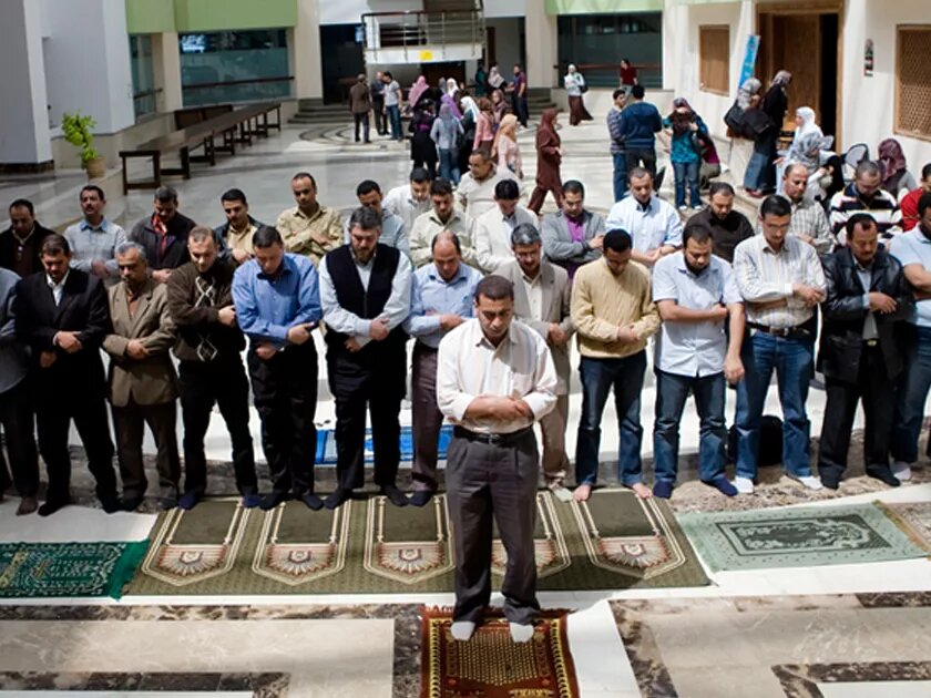 Gläubige beim Gebet in einer Moschee