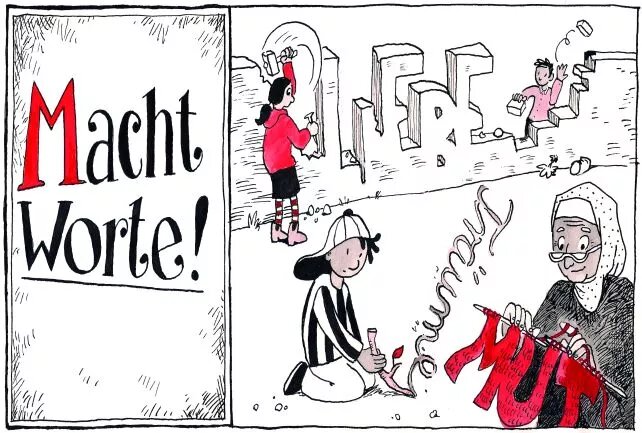 Illustration aus dem Buch "machtWorte!" Illustration aus dem Buch "machtWorte!"