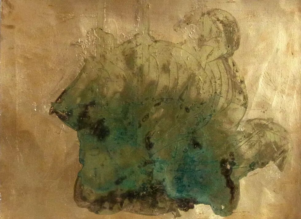 Colonialism Colonialism Lack auf Blattgold, 42x29,7 cm © Melody LaVerne Bettencourt 2012