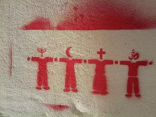 Graffiti religiöser Symbole Graffiti religiöser Symbole